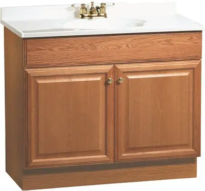 Rsi Home Products Richmond Bathroom Vanity Cabinet With Top, Fully Assembled, 2 Door, Oak Finish, 36 X 31X 18" 1