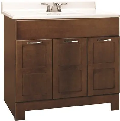 Rsi Home Products Chandler Bathroom Vanity Cabinet, Fully Assembled, Cognac, 36X21x33-1-2" 1