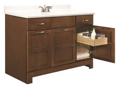 Rsi Home Products Chandler Bathroom Vanity Cabinet, Fully Assembled, Cognac, 48X21x33-1-2" 1