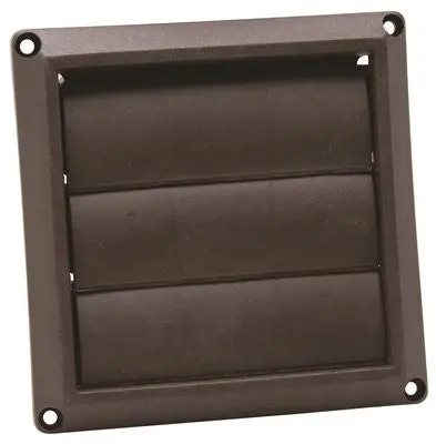 Lambro Industries Plastic Louvered Vent Hood, 4 In., Brown 1