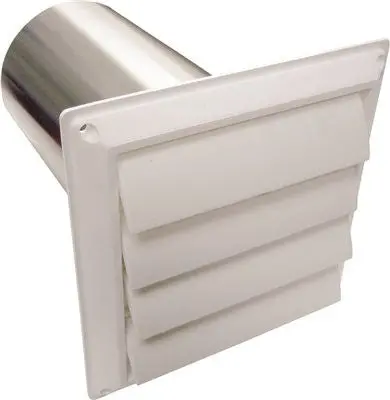 Lambro Industries Plastic Louvered Vent With Tail Pipe, 6" 1