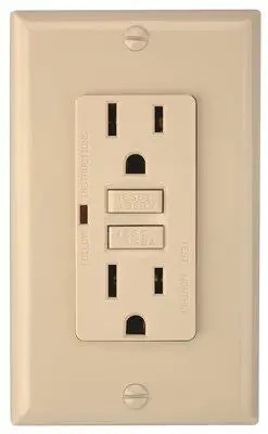 Gfci Receptacle, 15 Amps At 125 Vac, Ivory 1