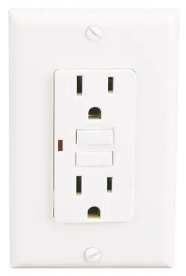 Gfci Receptacle, White, 15 Amps, 125 Vac 1