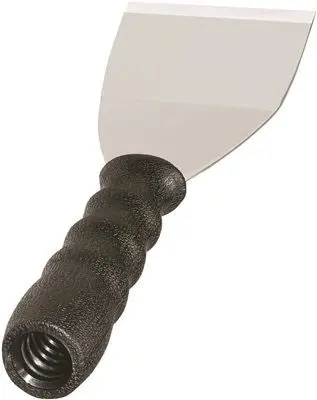 Easy Reach Bent Scraper 3", Threaded Handle, Carbon Steel Blade, .060" 1