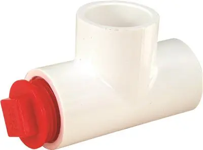 Hvac Cleanout Tee With Plug, 3-4 In. 1