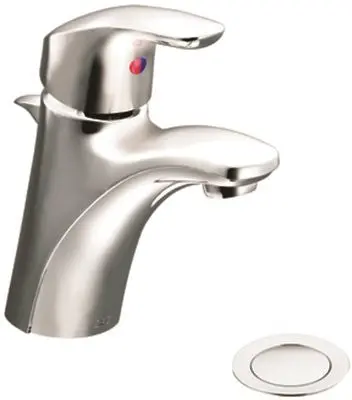 Cleveland Faucet Group Baystone&Trade; Single Lever Handle Bathroom Faucet With Metal Drain, 1-2 In. Ips, Chrome, Lead Free 1