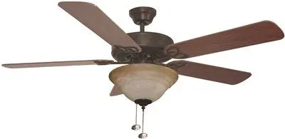 Bala Quick Connect Dual Mount Ceiling Fan With Bowl Light Kit, 52 In., Reversible Dark Oak & Mahogany Blades, Aged Bronze 1