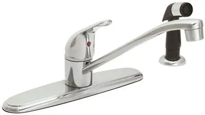Proplus Hybrid Kitchen Faucet Single Handle Washerless Chrome With Spray, Lead Free 1