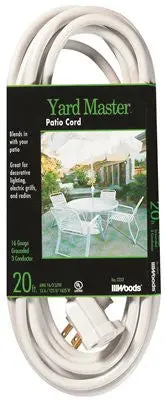 Coleman Cable Yard Master&Trade; Outdoor Extension Cord, 20', White 1