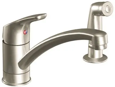 Cleveland Faucet Group Baystone Single Handle  Kitchen Faucet Chrome With Flexible Supply Lines In Classic Stainless 1
