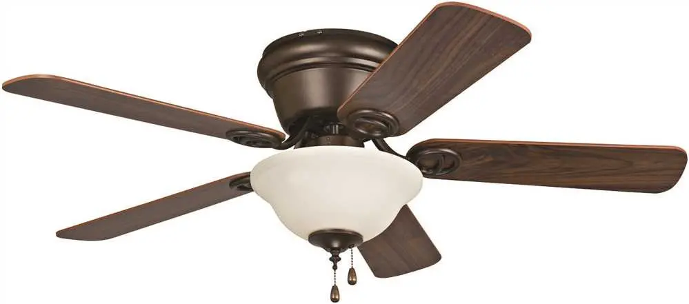Bala&Reg; 42" Hugger Mount Ceiling Fan With Bowl Light, Oil Rubbed Bronze With Walnut Blades 1