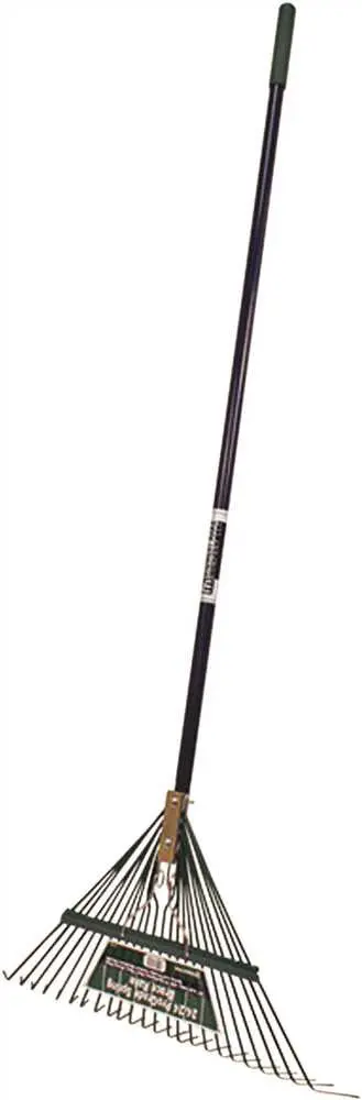 Midwest Rake Prograde Spring Brace Leaf Rake, 24 In. With 54 In. Blue Aluminum Handle 1