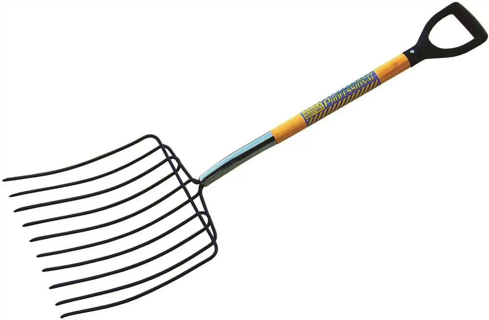 Seymour Ensilage Fork With 10 Tines, 15 In. Head And 30 In. Wood D Grip Handle 1