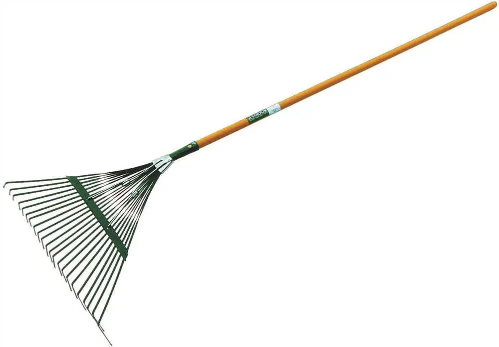 Seymour Steel Leaf Rake With 22" Head, 22 Tine And 48" Tapered Wood Handle 1