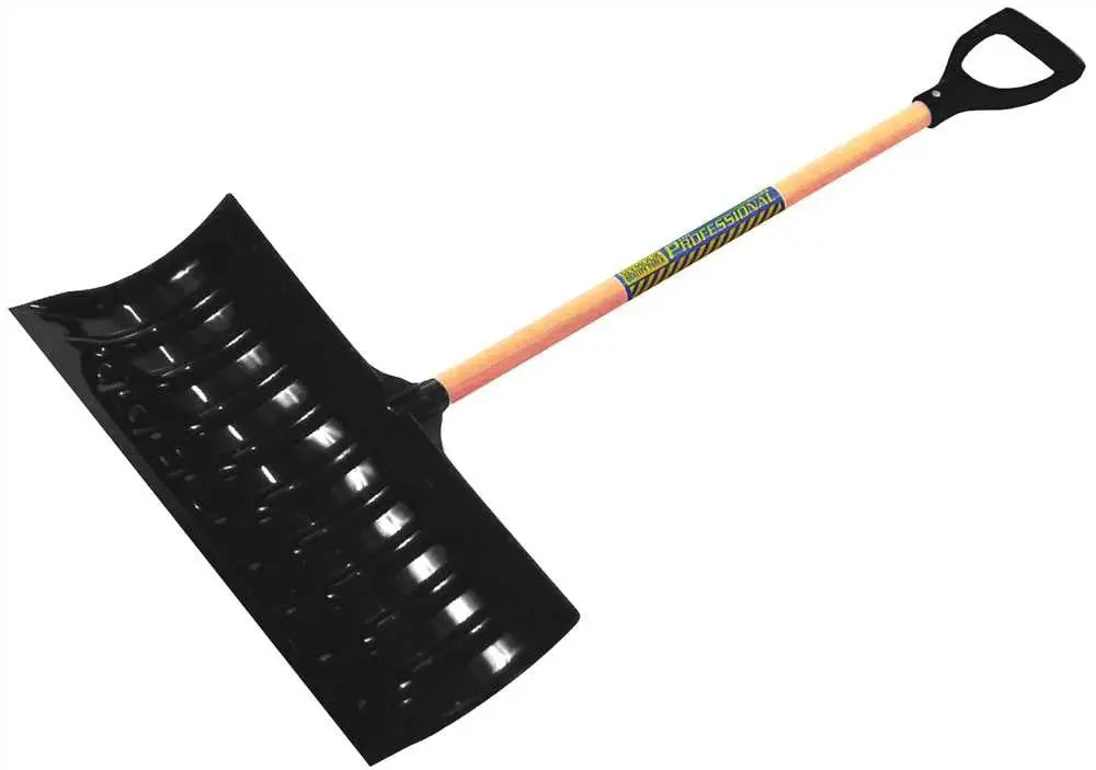 Seymour Snow Pusher, Black Poly Pusher, 24" X 12" With 44" Wood Handle 1