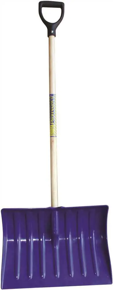 Seymour Blue Snow Shovel Poly Scoop, 18" X 13-1-2" With 44" Wood Handle 1
