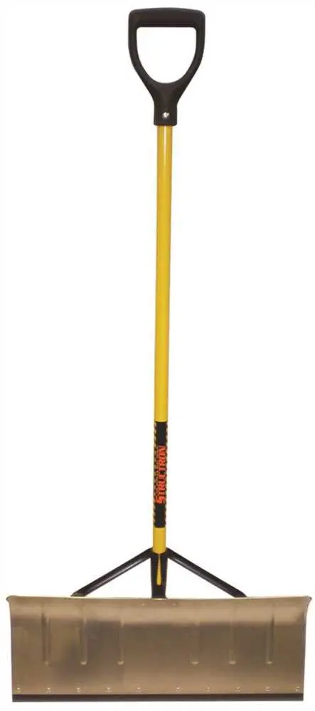 Structron&Reg; Aluminum Snow Pusher With 24 In. Head, Wear Strip And Braces, 42 In. Fiberglass Handle 1