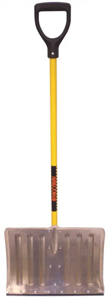 Structron&Reg; Aluminum Snow Shovel With 18 In. Head, Wear Strip, 42 In. Fiberglass Handle 1