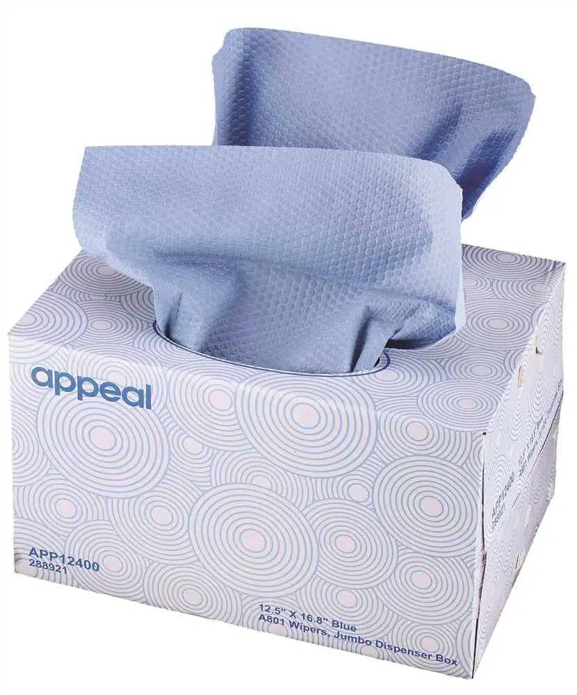 Appeal&Reg; A801 Wipers, Blue, 12.5" X 16.8", Heavy Duty, Brag Box, 160 Sheets Per Box 1