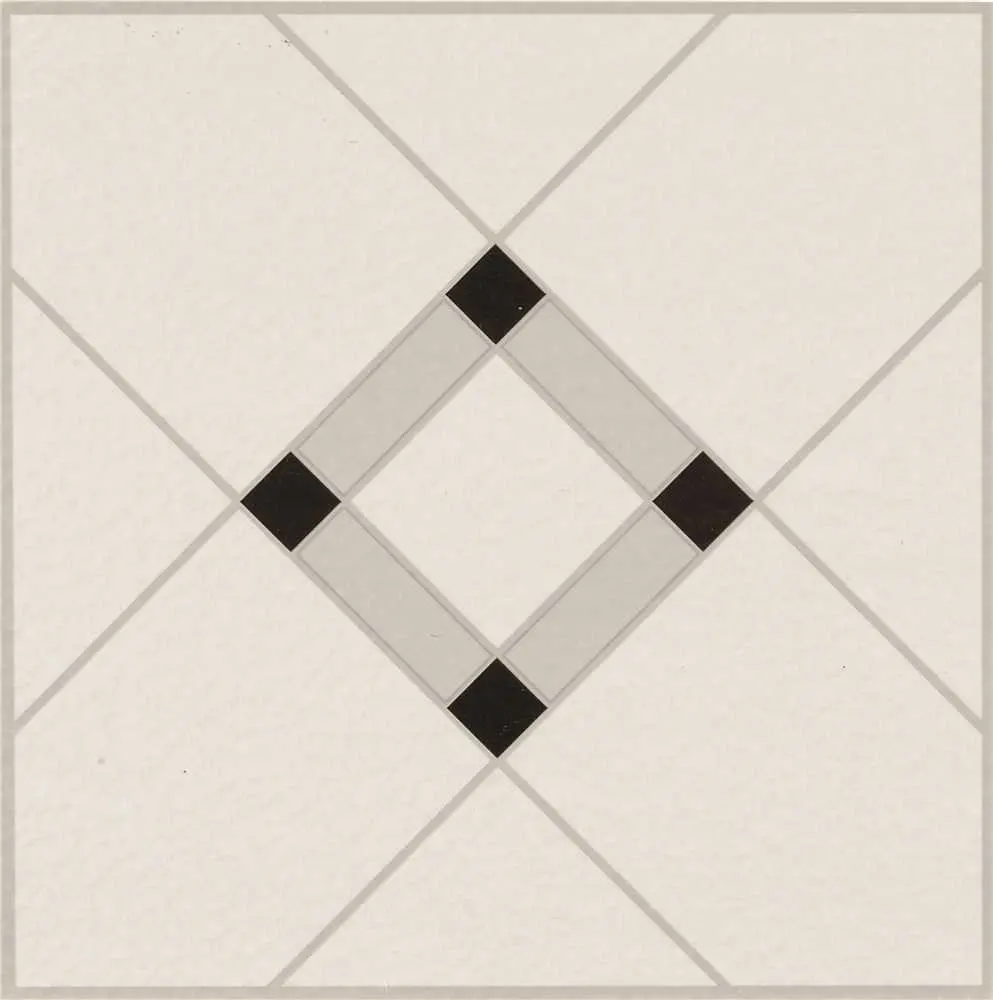 Armstrong&Reg; Lattice Lane Units Residential No-Wax Self-Adhesive Vinyl Floor Tile, Black-White, 12X12 In., .045 Gauge 1
