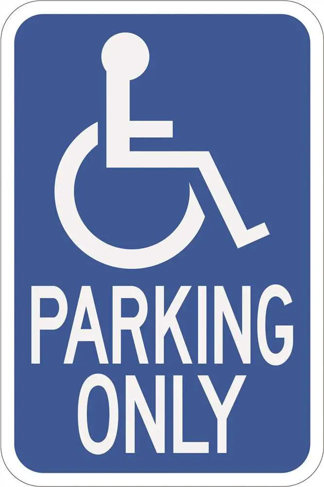 Handicapped Parking Heavy-Duty Reflective Sign, 12 In. X 18 In. 1