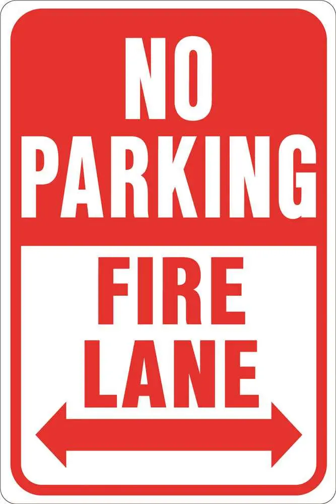No Parking Fire Lane Heavy-Duty Reflective Sign, 12 In. X 18 In. 1