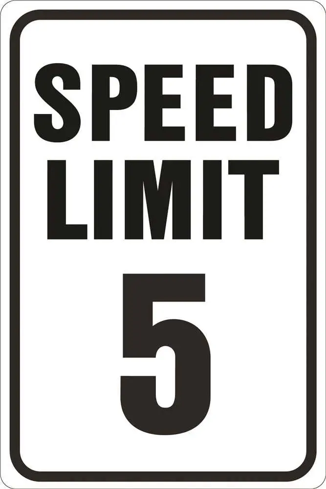 Speed Limit 5 Mph Heavy-Duty Reflective Sign, 12 In. X 18 In. 1