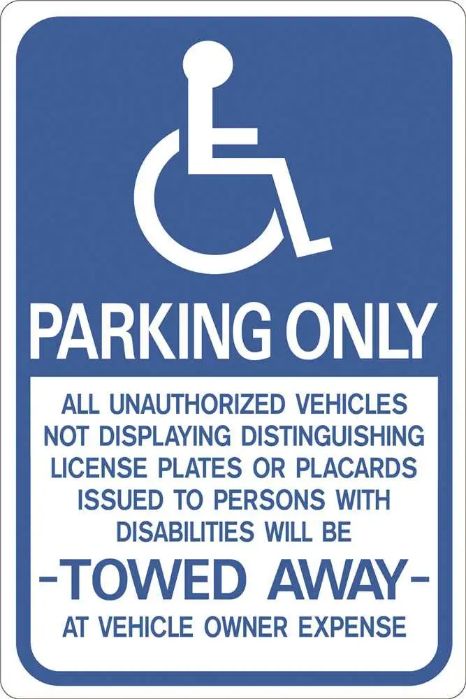 Handicapped Parking Only Heavy-Duty Reflective Sign, 12 In. X 18 In. 1