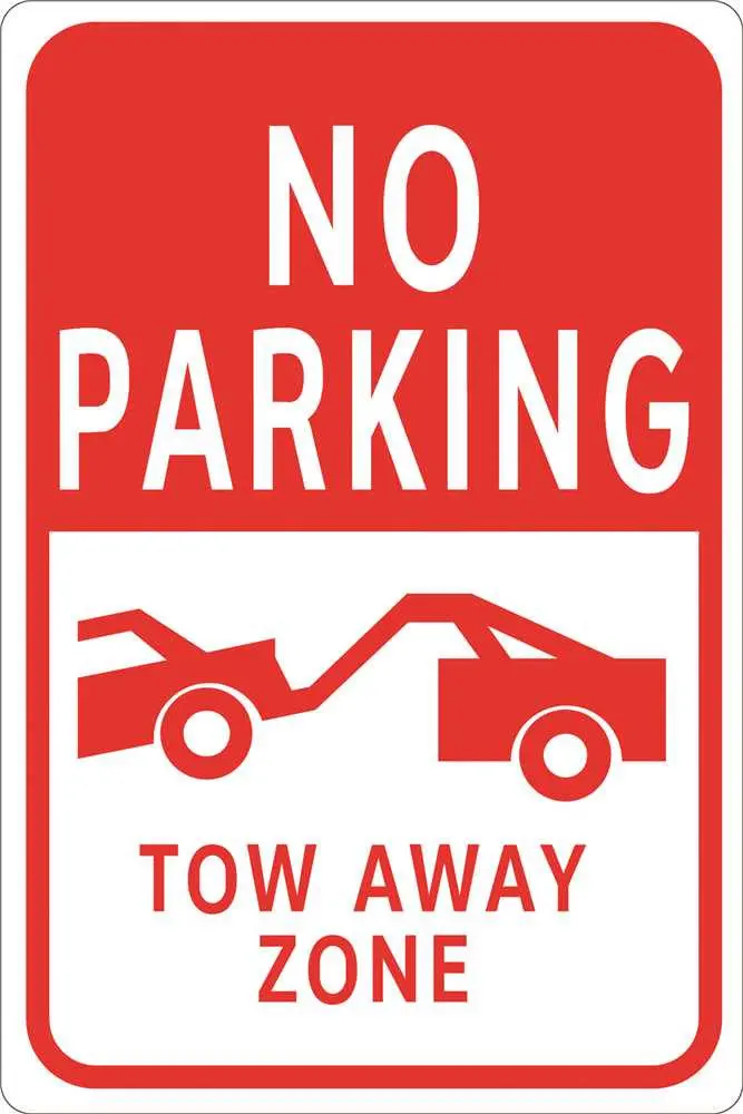 No Parking Tow Away Zone Heavy-Duty Reflective Sign, 12 In. X 18 In. 1