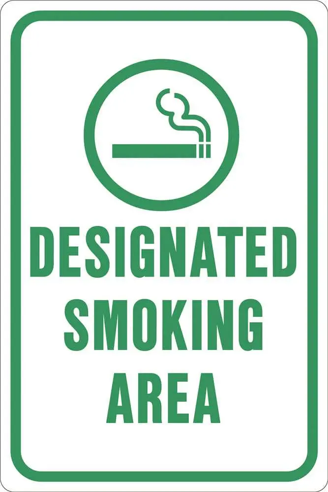 Designated Smoking Area Heavy-Duty Reflective Sign, 12 In. X 18 In. 1