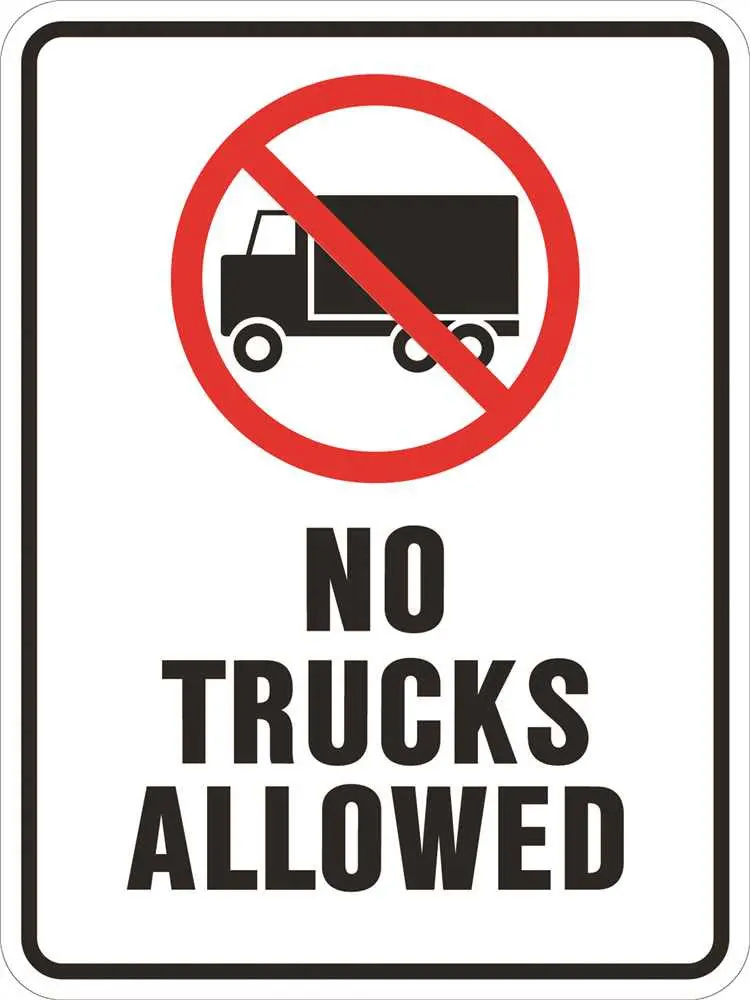 No Trucks Allowed Heavy-Duty Reflective Sign, 18 In. X 24 In. 1