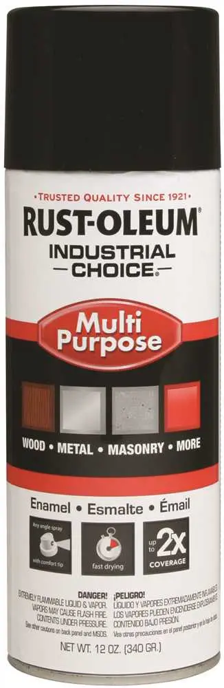 Rust-Oleum Industrial Choice Spray Paint, Gloss Black, 12 Oz. 1