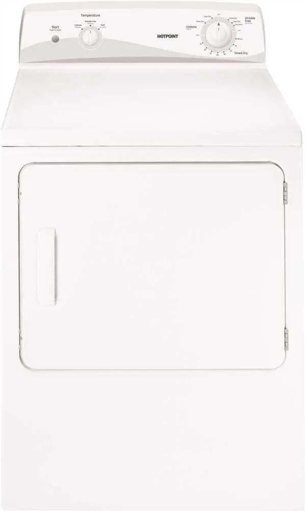 Hotpoint&Reg; 6 Cu.Ft. Electric Dryer, White, 4 Cycles, Reversible Door 1