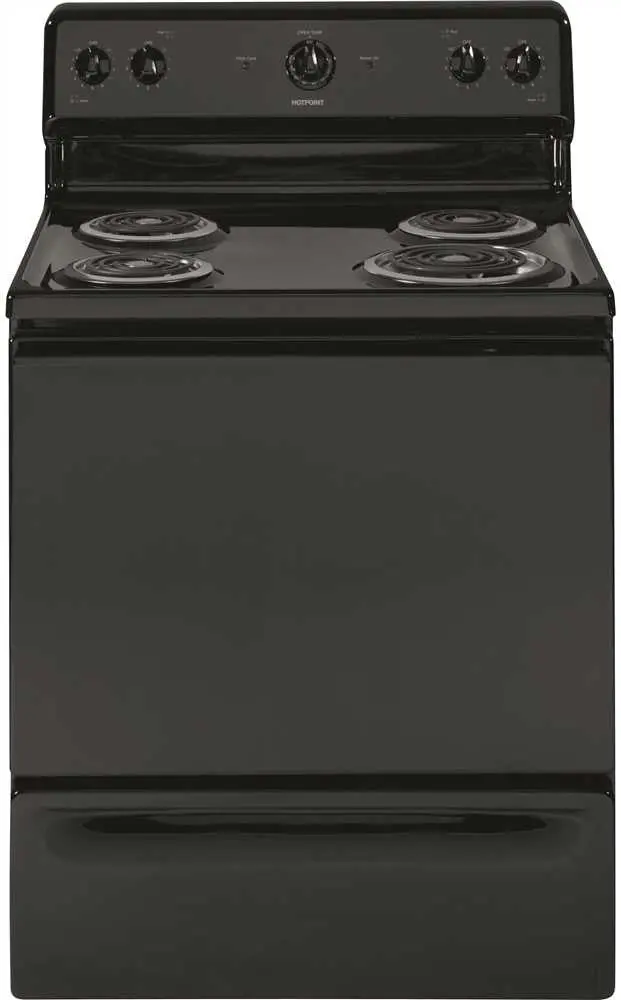 Hotpoint&Reg; 30-Inch  5 Cu.Ft. Free-Standing Electric Range, Black 1