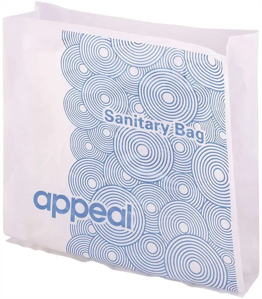 Appeal&Reg; Sanitary Bags, Hdpe Poly White, 9.37 X 10 X 3.25", 50 Count Per Pack 1