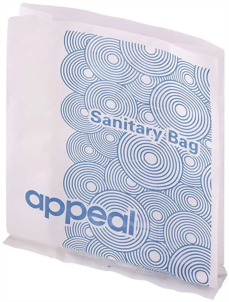 Appeal&Reg; Sanitary Bags Hdpe Poly White, 7.5 X 10.25 X3.5", 50 Count Per Pack 1