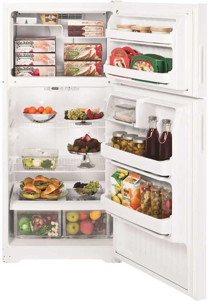 Ge&Reg; Energy Star&Reg; 15.5 Cu. Ft. Top Freezer Refrigerator, White, Reversible Door Swing 1