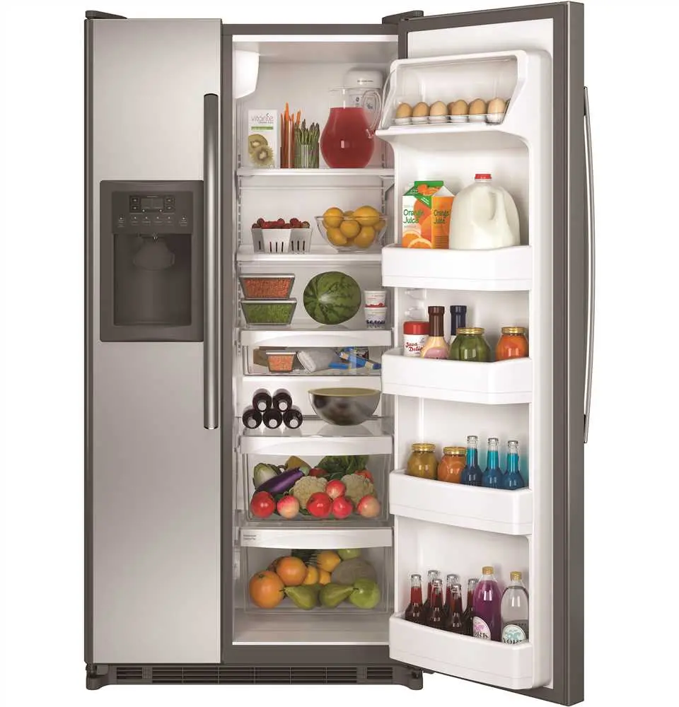 Ge&Reg; Energy Star&Reg; 21.9 Cu. Ft. Free-Standing Refrigerator, Stainless Steel 1