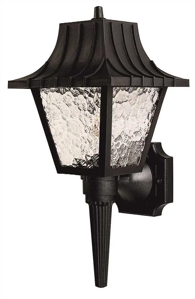 Colonial Style Wall Lantern Porch Light With Short Tail And Clear Flemish Lenses, Uses One 60 Watt Incandescent Bulb, Black 1