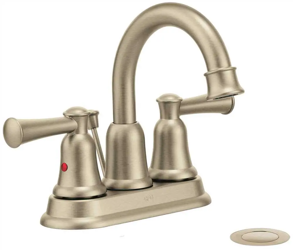 Cleveland Faucet Group Capstone Two Handle High Arc Lavatory Faucet With Pop-Up, Brushed Nickel 1