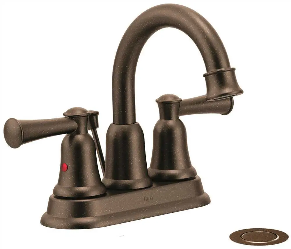 Cleveland Faucet Group Capstone Two Handle High Arc Lavatory Faucet With Pop-Up, Old World Bronze 1