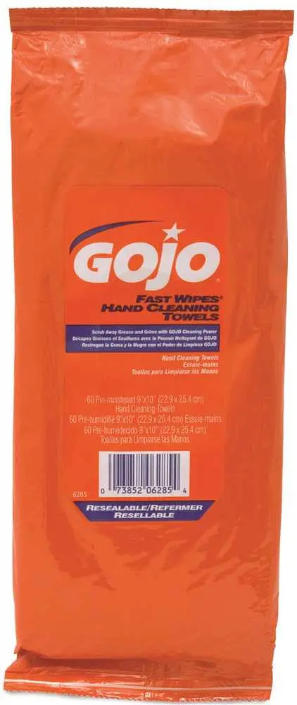 Gojo&Reg; Fast Wipes&Reg; Multi-Purpose Towels, 60 Count Toolbox Pak 1