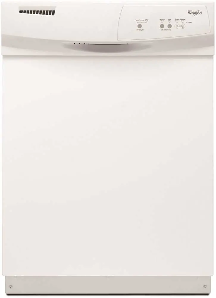 Whirlpool&Reg; Tall Tub Built-In 24-Inch Dishwasher With Front Controls, White, 3 Cycles - 2 Options 1