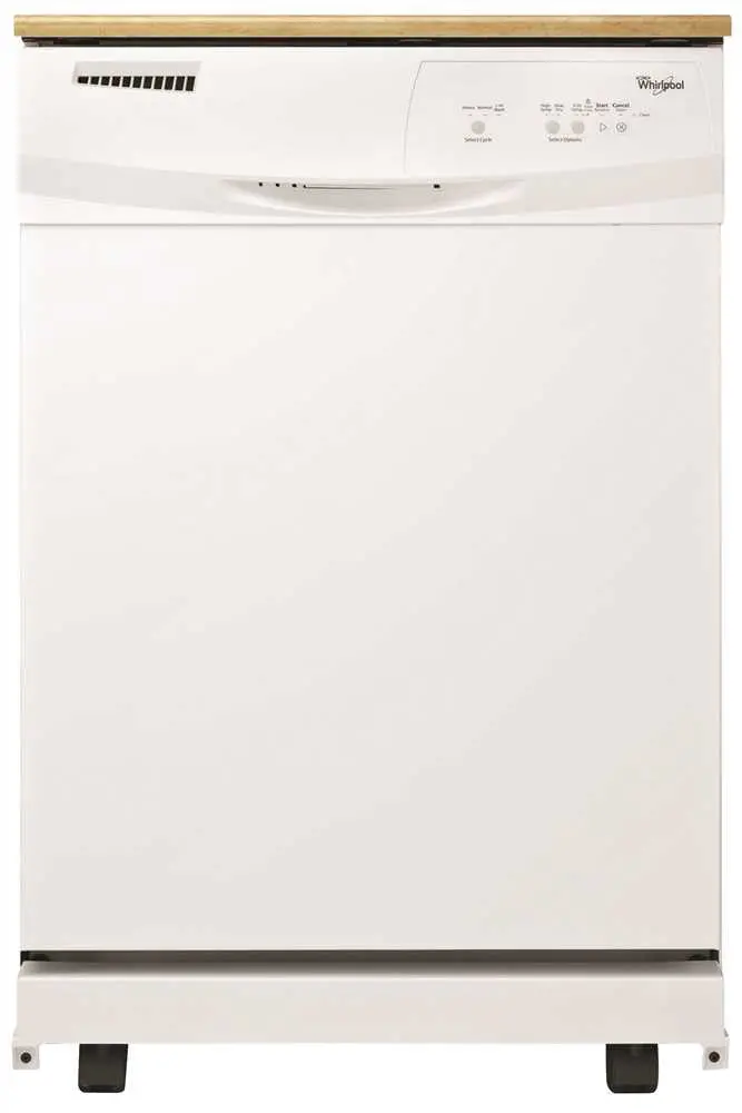Whirlpool&Reg; Portable 24 In. Dishwasher With Electronic Controls, White, 3 Cycles - 4 Options 1