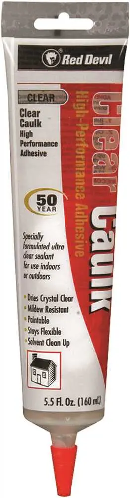 Red Devil Clear Caulk High Performance Adhesive, 5.5 Fl. Oz. 1