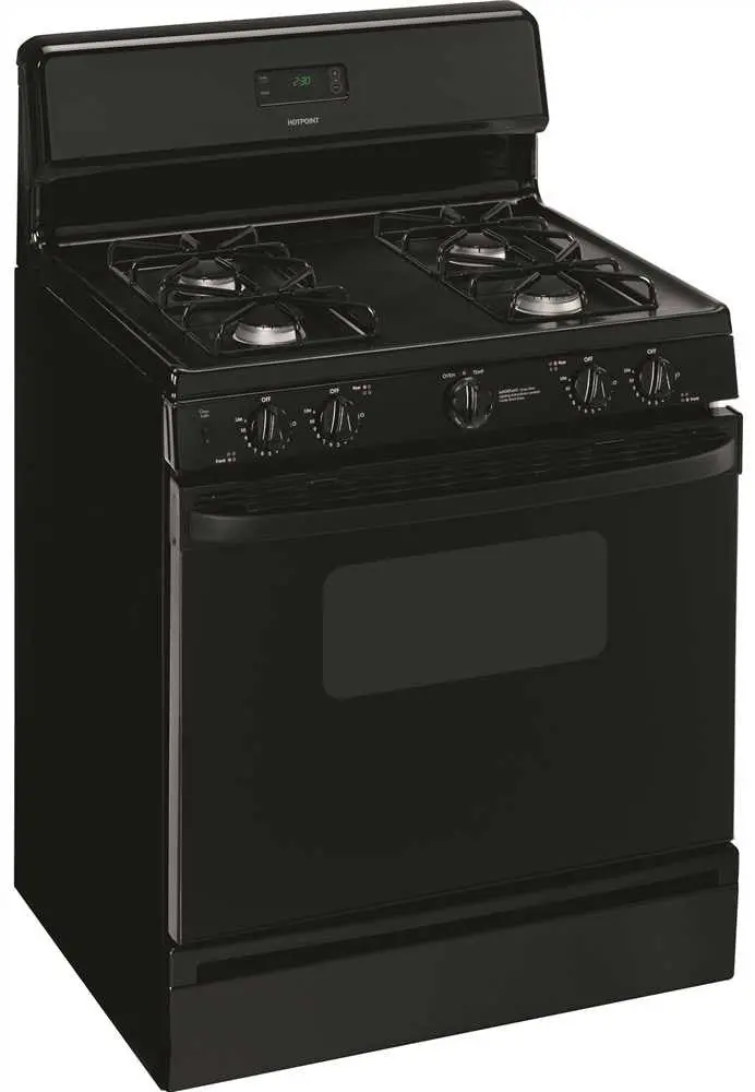 Hotpoint&Reg; 30-Inch  4.8 Cu.Ft. Free-Standing Gas Range, Black 1