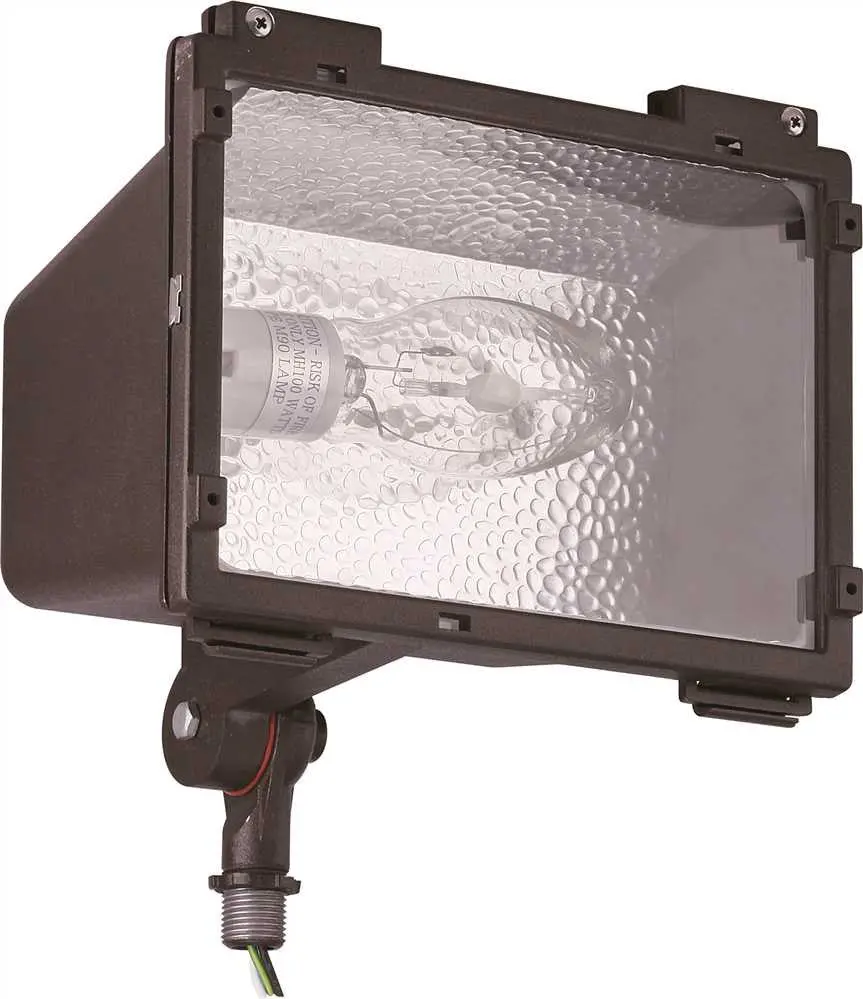 Monument Floodlight With Adjustable Knuckle Aluminum Housing, Bronze, 1 100-Watt Metal Halide Lamp (Included) 1