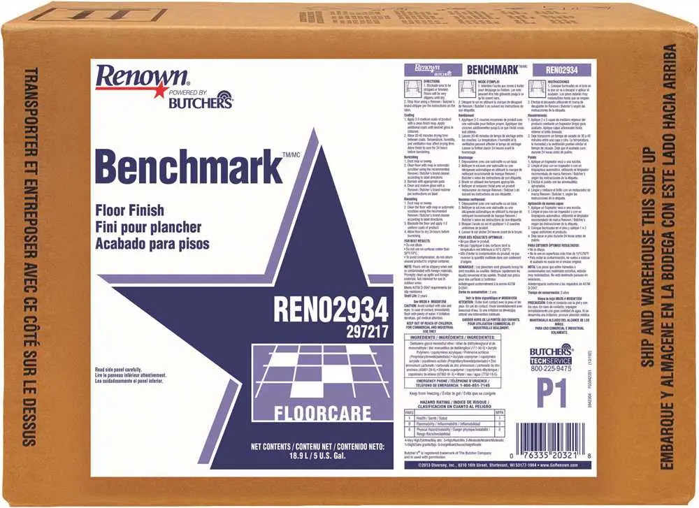 Renown&Reg; Powered By Butchers&Reg; Benchmark Floor Finish 5 Gallon Pail 1