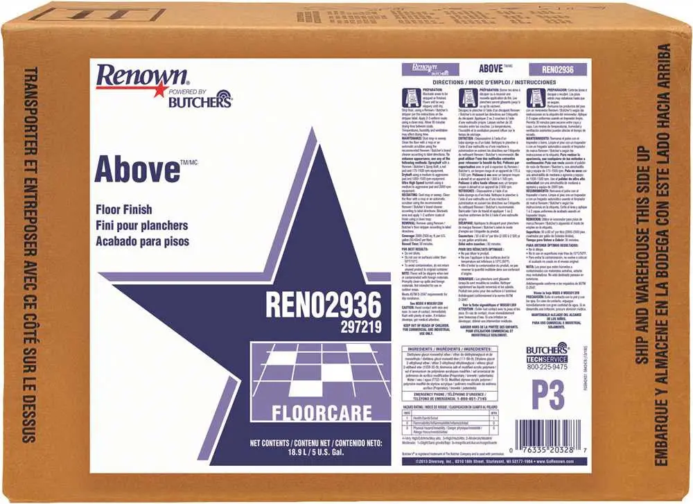 Renown&Reg; Powered By Butchers&Reg; Above Floor Finish 5 Gallon Pail 1