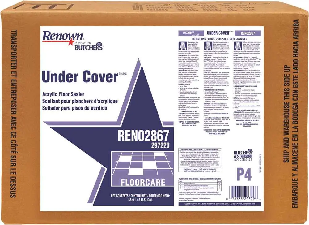 Renown&Reg; Powered By Butchers&Reg; Under Cover Acrylic Sealer 5 Gallon Pail 1